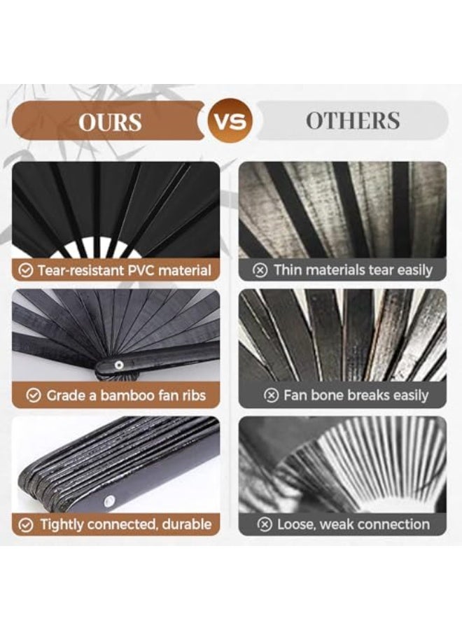 Large folding hand fan, 2025 new large holographic folding hand fan line dancing fan, line dancing foldable craft clapping fan - Image 5